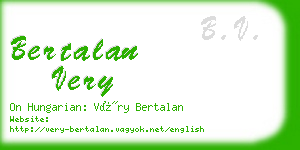 bertalan very business card